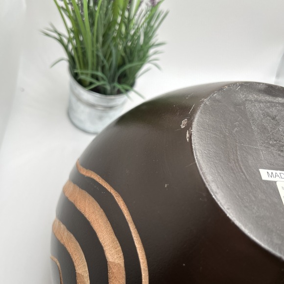 Handmade Wooden Bowl 5 inch Thai Carved Large Bowl Not Wash Or Airtight - Picture 8 of 12